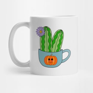 Cute Cactus Design #128: Cute Cacti With A Pretty Flower In Halloween Mug Mug